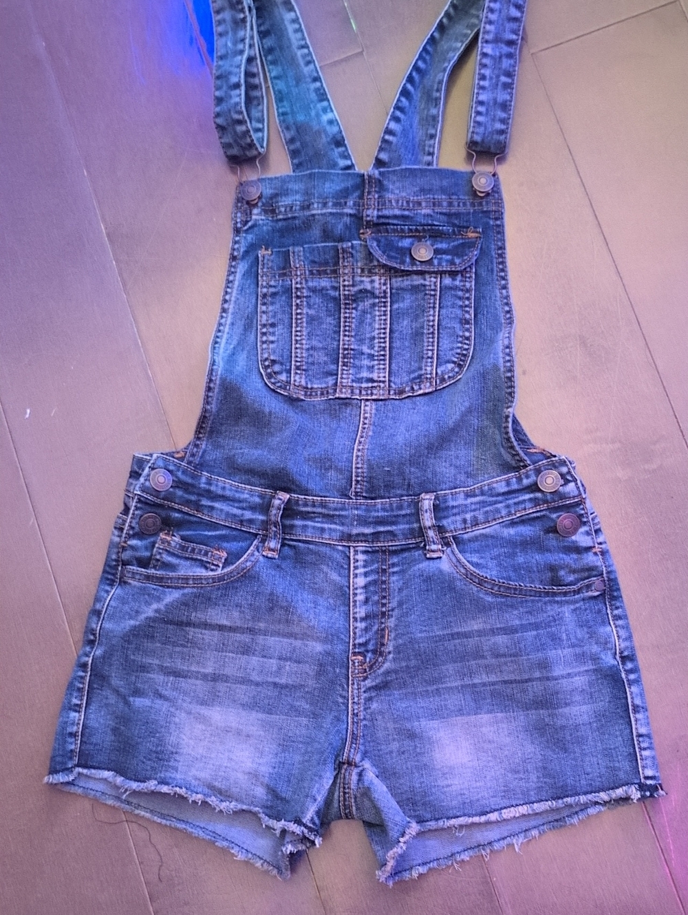 Roxy Blue Denim Short Overalls